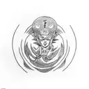 Dragon Ball Z character in a traditional Japanese dragon style tattoo design idea