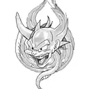 Dragon Ball Z character in a traditional Japanese dragon style tattoo design idea
