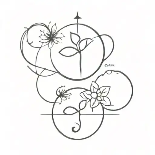 tattoo to symbolize 3 sisters, with 3 different symbols, not too big tattoo design idea