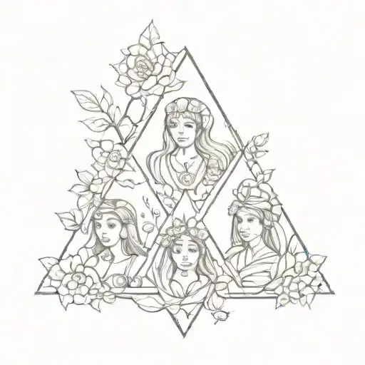 tattoo to symbolize 3 sisters, with 3 different symbols, not too big tattoo design idea