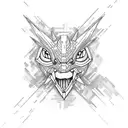 gliscor pokemon pixel art tattoo design idea