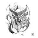 A fierce battle between Kratos and a mythical creature from Jogo God of War tattoo design idea