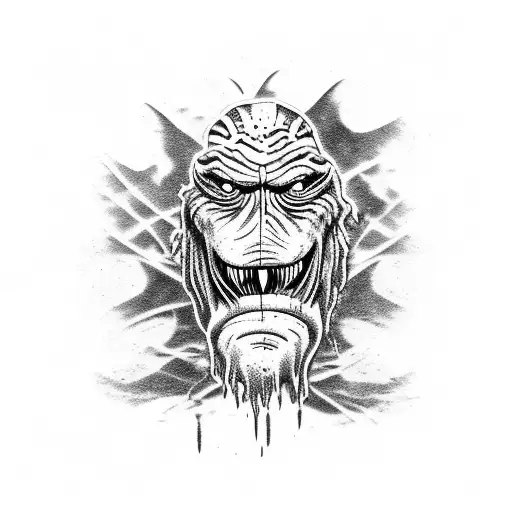 swamp monster tattoo design idea