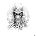 swamp monster tattoo design idea