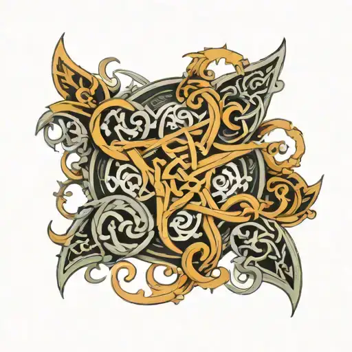 anglo saxon patterns intertwined tattoo design idea