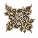 anglo saxon patterns intertwined tattoo design idea