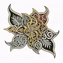 anglo saxon patterns intertwined tattoo design idea