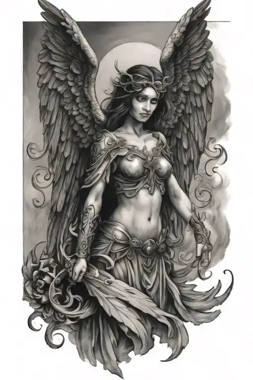 dark angel tattoo design idea
