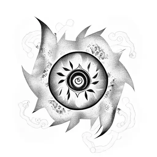 Naruto and Sasuke in their final battle, surrounded by a swirling vortex of energy tattoo design idea