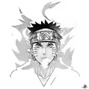 Naruto and Sasuke's final clash in a powerful blackwork design tattoo design idea