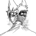 Naruto and Sasuke's final clash in a powerful blackwork design tattoo design idea