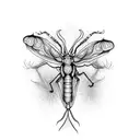 una flor con una mantis religiosa agresiva adentro tattoo design idea