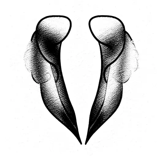 dog nose and angel wings tattoo design idea