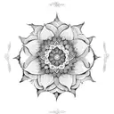 mandala with flowers tall back piece tattoo design idea