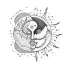 Sun and Moon tattoo design idea