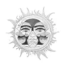 Sun and Moon tattoo design idea