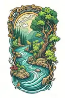 river flowing tattoo design idea
