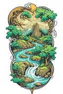 river flowing tattoo design idea