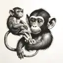 monkey and rat tattoo design idea