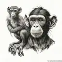 monkey and rat tattoo design idea