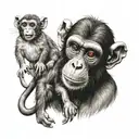 monkey and rat tattoo design idea