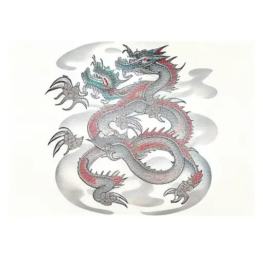 templo chino dragon tattoo design idea