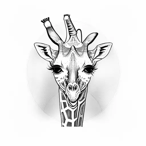 mechanical giraffe  tattoo design idea