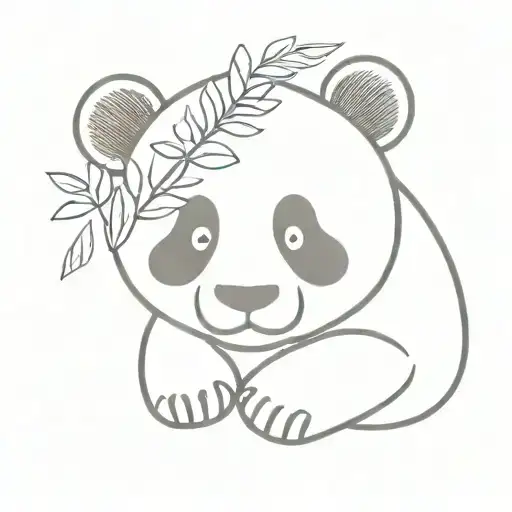 happy  panda bear tattoo design idea