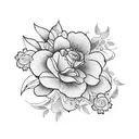 A bell tower surrounded by blooming flowers tattoo design idea