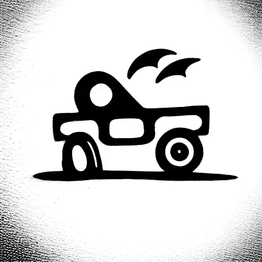 cute tiny monster truck  tattoo design idea