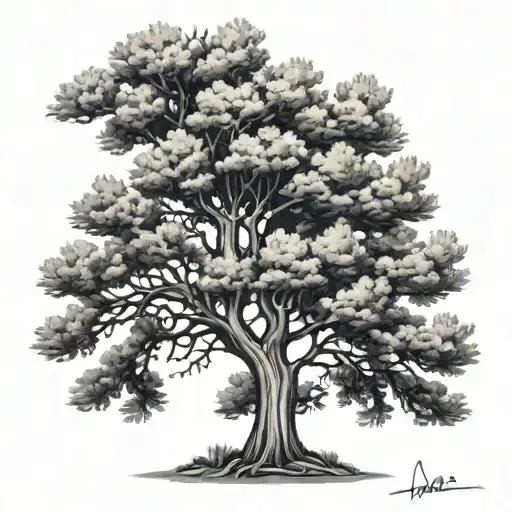 lebanese cedar tree tattoo design idea