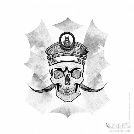 skull serbian flag chetniks  tattoo design idea