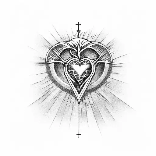 Sacred Heart tattoo design idea