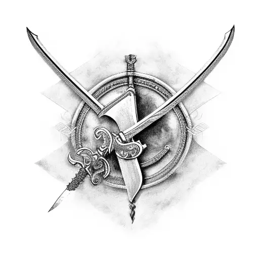 Sword with Crown tattoo design idea
