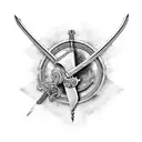 Sword with Crown tattoo design idea