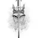 Sword with Crown tattoo design idea
