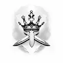 Sword with Crown tattoo design idea