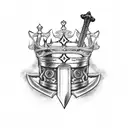 Sword with Crown tattoo design idea