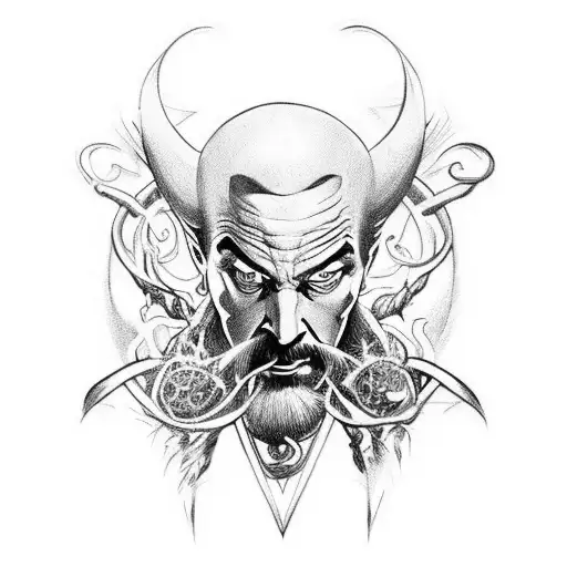 Dr.Strange with many arms in a pose tattoo design idea