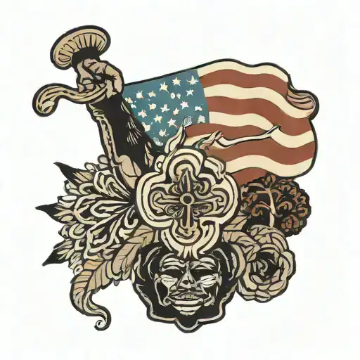black power brown pride tattoo design idea