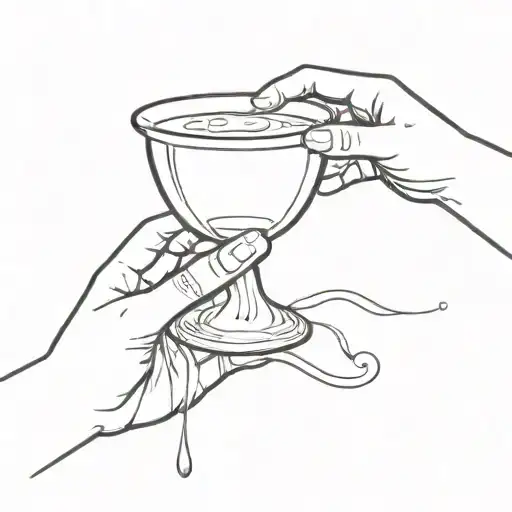 communion cup being poured out tattoo design idea