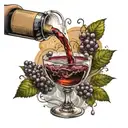 wine being poured out of communion cup tattoo design idea