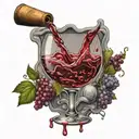 wine being poured out of communion cup tattoo design idea