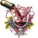 wine being poured out of communion cup tattoo design idea