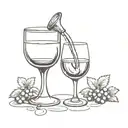 wine being poured out of communion cup tattoo design idea