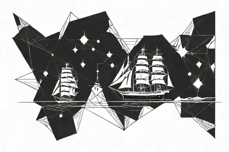 Clipper city sailing ship  tattoo design idea