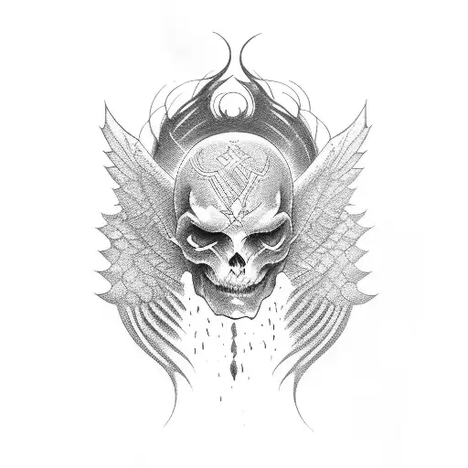 half angel half demon tattoo design idea