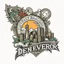 denver skyline tattoo design idea