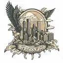 denver skyline tattoo design idea