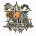 denver skyline tattoo design idea